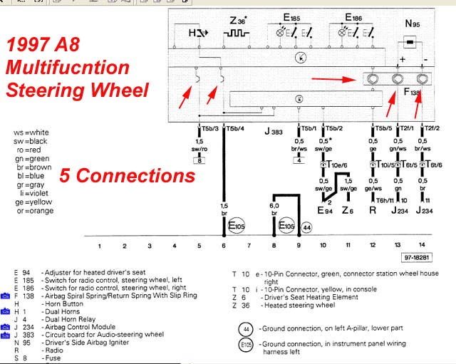 2003 Audi A6 Steering Column Wiring