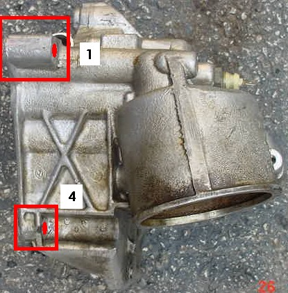 Oil Cooler Bolt Locations Side View